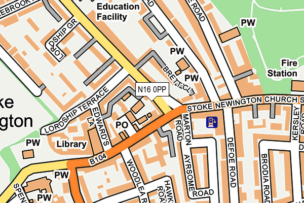 N16 0PP map - OS OpenMap – Local (Ordnance Survey)