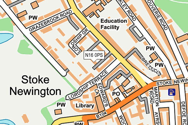 N16 0PS map - OS OpenMap – Local (Ordnance Survey)