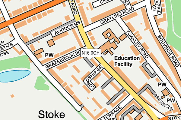 N16 0QH map - OS OpenMap – Local (Ordnance Survey)