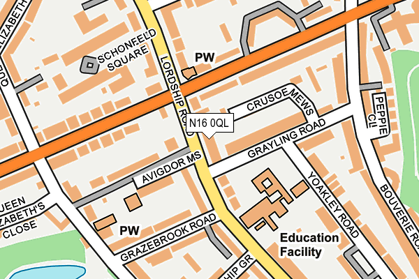 N16 0QL map - OS OpenMap – Local (Ordnance Survey)