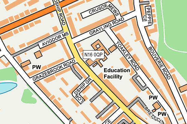 N16 0QP map - OS OpenMap – Local (Ordnance Survey)