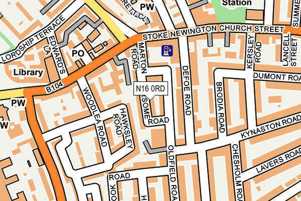 N16 0RD map - OS OpenMap – Local (Ordnance Survey)
