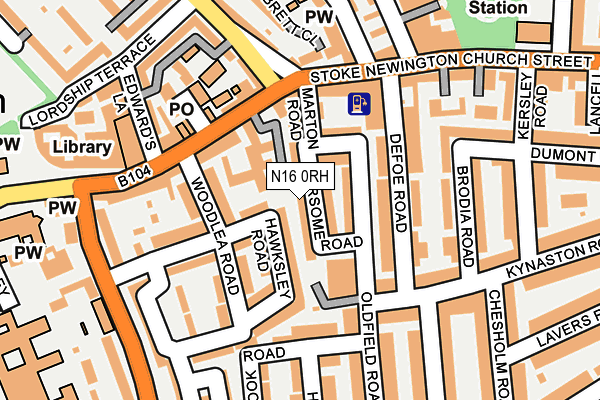 N16 0RH map - OS OpenMap – Local (Ordnance Survey)