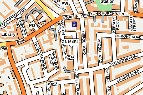 N16 0RJ map - OS OpenMap – Local (Ordnance Survey)