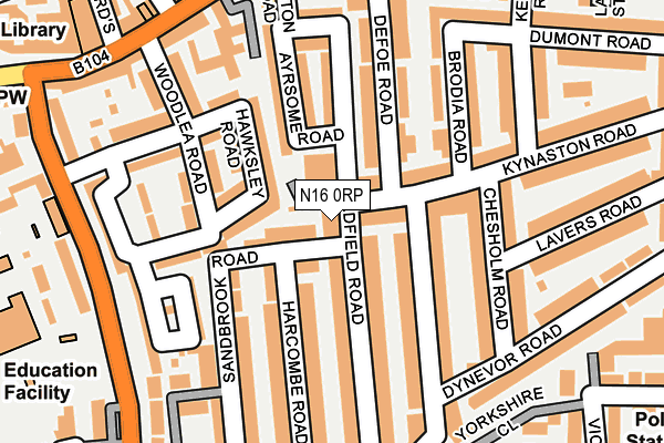 N16 0RP map - OS OpenMap – Local (Ordnance Survey)