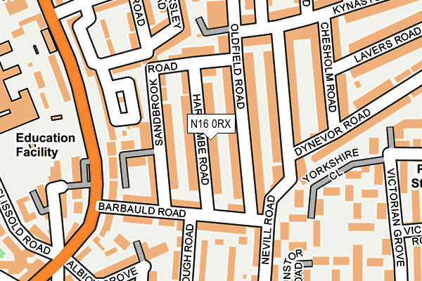 N16 0RX map - OS OpenMap – Local (Ordnance Survey)