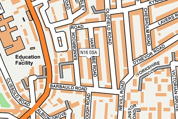 N16 0SA map - OS OpenMap – Local (Ordnance Survey)