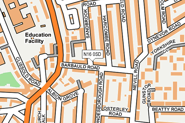 N16 0SD map - OS OpenMap – Local (Ordnance Survey)