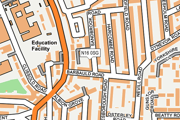 N16 0SG map - OS OpenMap – Local (Ordnance Survey)