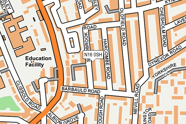 N16 0SH map - OS OpenMap – Local (Ordnance Survey)