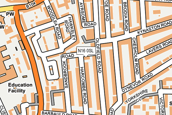 N16 0SL map - OS OpenMap – Local (Ordnance Survey)