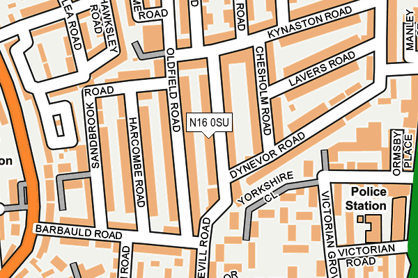 N16 0SU map - OS OpenMap – Local (Ordnance Survey)