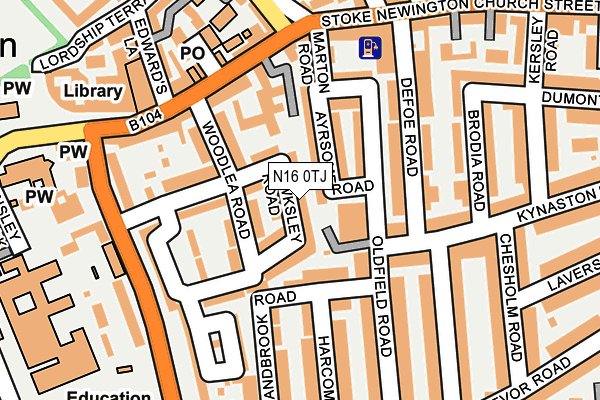 N16 0TJ map - OS OpenMap – Local (Ordnance Survey)