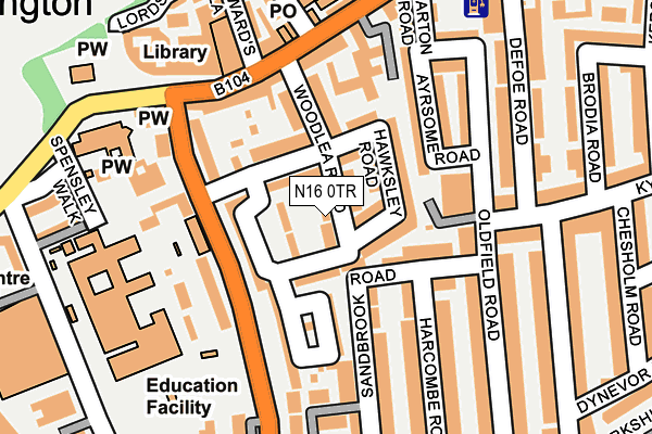 N16 0TR map - OS OpenMap – Local (Ordnance Survey)