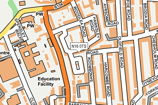 N16 0TS map - OS OpenMap – Local (Ordnance Survey)