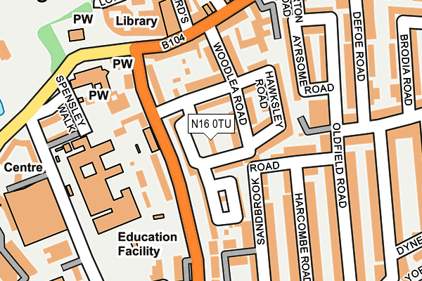 N16 0TU map - OS OpenMap – Local (Ordnance Survey)