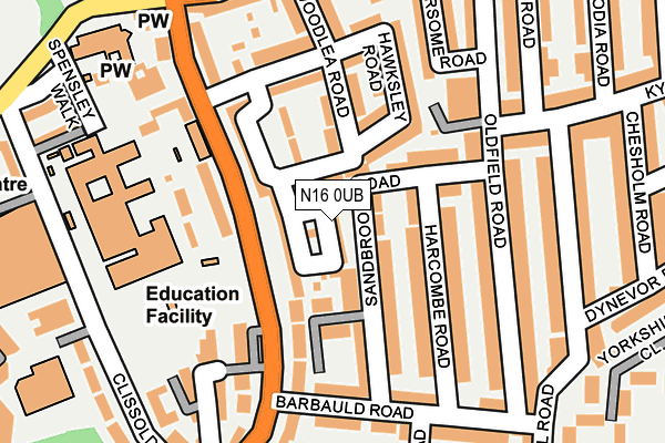 N16 0UB map - OS OpenMap – Local (Ordnance Survey)