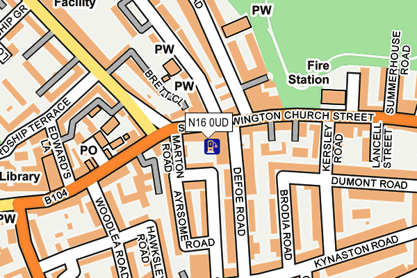 N16 0UD map - OS OpenMap – Local (Ordnance Survey)