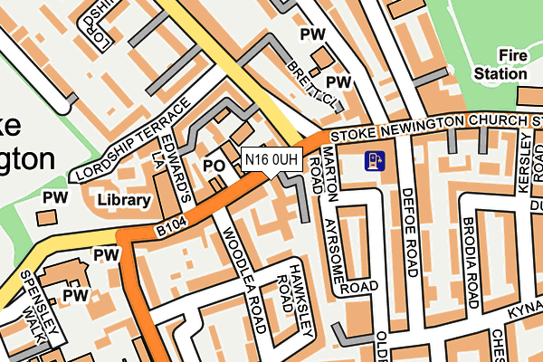 N16 0UH map - OS OpenMap – Local (Ordnance Survey)