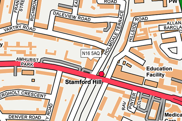 N16 5AQ map - OS OpenMap – Local (Ordnance Survey)