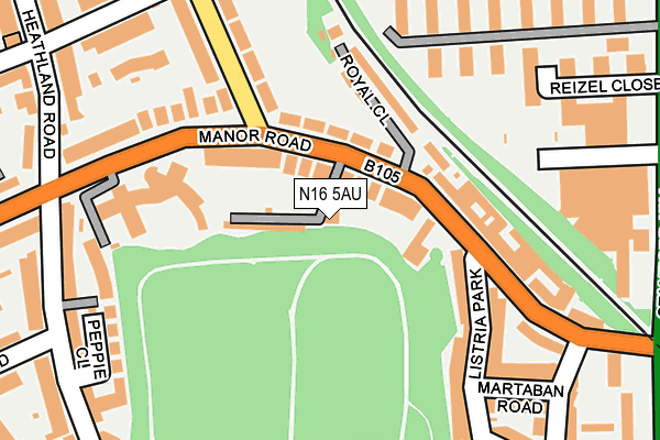N16 5AU map - OS OpenMap – Local (Ordnance Survey)