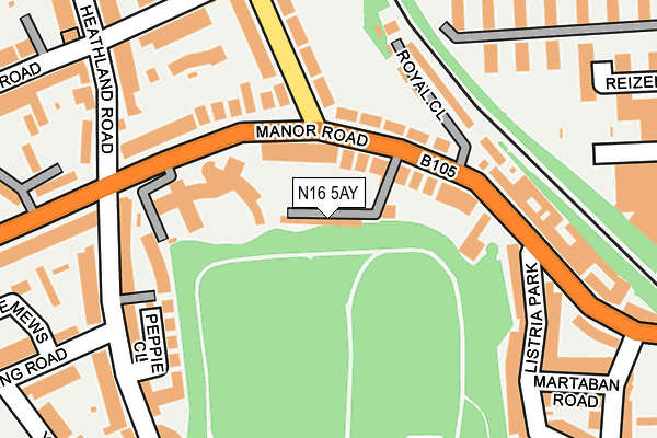 N16 5AY map - OS OpenMap – Local (Ordnance Survey)