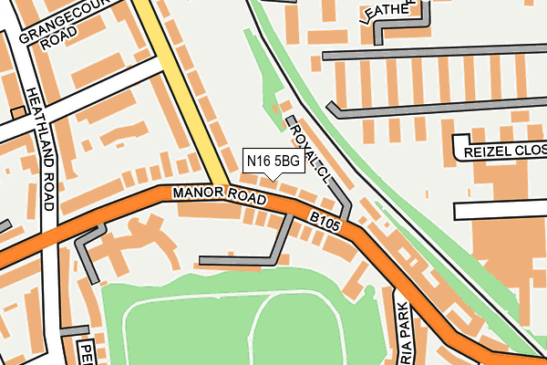 N16 5BG map - OS OpenMap – Local (Ordnance Survey)