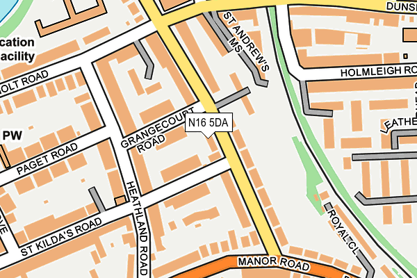 N16 5DA map - OS OpenMap – Local (Ordnance Survey)