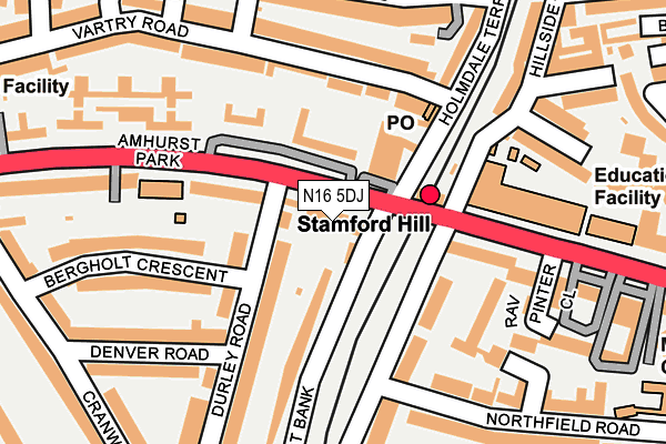 N16 5DJ map - OS OpenMap – Local (Ordnance Survey)