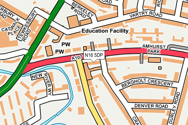 N16 5DP map - OS OpenMap – Local (Ordnance Survey)