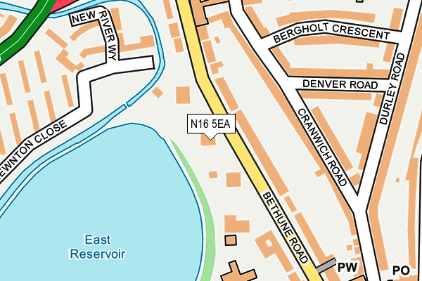 N16 5EA map - OS OpenMap – Local (Ordnance Survey)