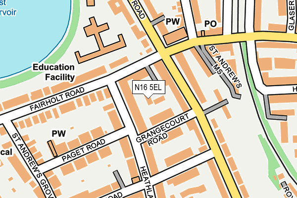 N16 5EL map - OS OpenMap – Local (Ordnance Survey)