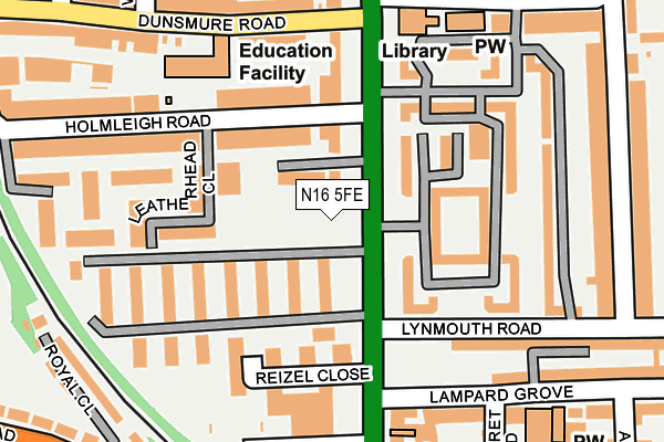 N16 5FE map - OS OpenMap – Local (Ordnance Survey)