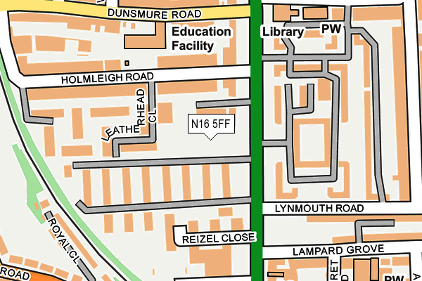 N16 5FF map - OS OpenMap – Local (Ordnance Survey)