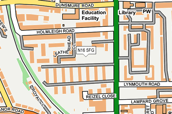 N16 5FG map - OS OpenMap – Local (Ordnance Survey)