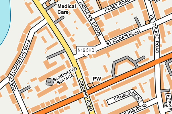 N16 5HD map - OS OpenMap – Local (Ordnance Survey)