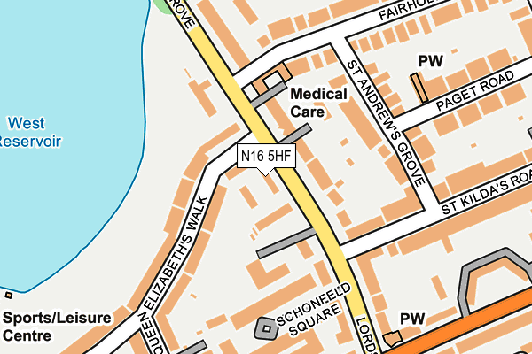 N16 5HF map - OS OpenMap – Local (Ordnance Survey)