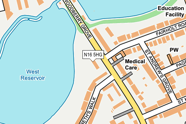 N16 5HG map - OS OpenMap – Local (Ordnance Survey)