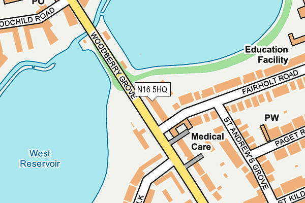 N16 5HQ map - OS OpenMap – Local (Ordnance Survey)