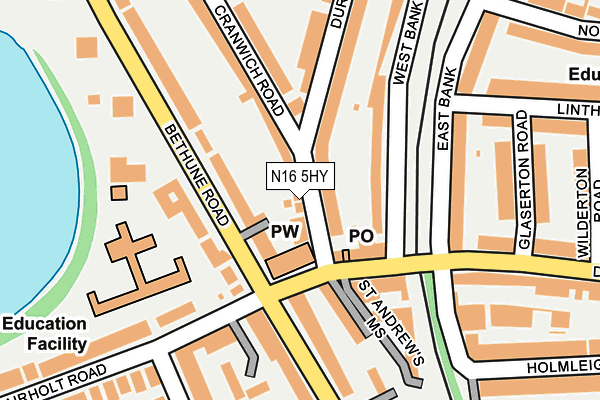 N16 5HY map - OS OpenMap – Local (Ordnance Survey)
