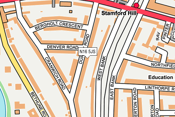 N16 5JS map - OS OpenMap – Local (Ordnance Survey)