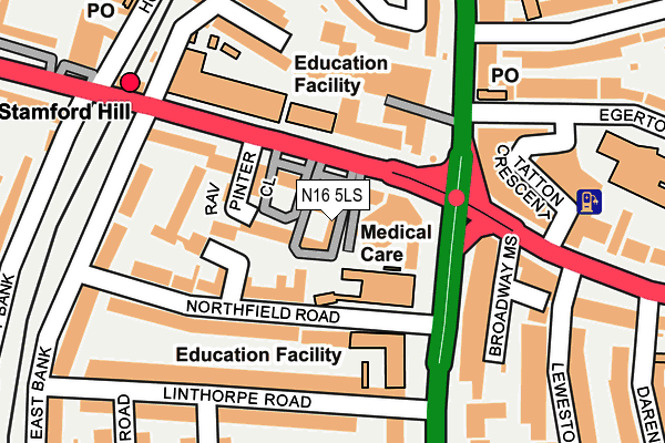 N16 5LS map - OS OpenMap – Local (Ordnance Survey)