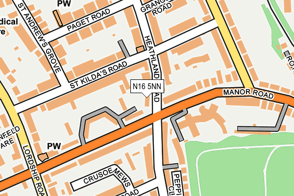 N16 5NN map - OS OpenMap – Local (Ordnance Survey)