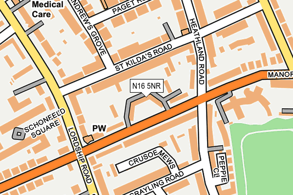 N16 5NR map - OS OpenMap – Local (Ordnance Survey)