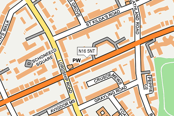 N16 5NT map - OS OpenMap – Local (Ordnance Survey)