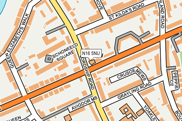 N16 5NU map - OS OpenMap – Local (Ordnance Survey)
