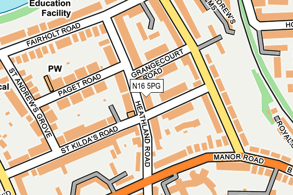 N16 5PG map - OS OpenMap – Local (Ordnance Survey)
