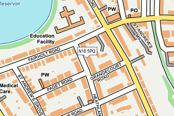 N16 5PQ map - OS OpenMap – Local (Ordnance Survey)