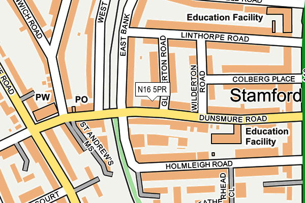 N16 5PR map - OS OpenMap – Local (Ordnance Survey)