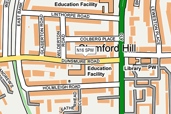 N16 5PW map - OS OpenMap – Local (Ordnance Survey)